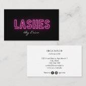 Moderne Trendy Pink Neon Lashes Schönheit Visitenkarte (Vorne/Hinten)