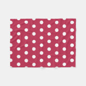 Moderne Trendy Red Magenta Polka Dots Fleecedecke (Vorderseite (Horizontal))