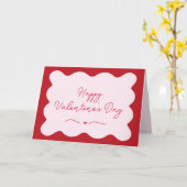 Moderne Trendy Rosa & Rot-Scallopie-Valentine Karte (Gelbe Blume)