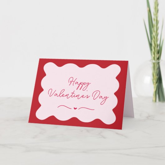 Moderne Trendy Rosa & Rot-Scallopie-Valentine Karte (Vorderseite)