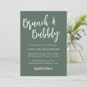 Moderne trendy Script Brunch Bubbly Showbühne Einladung (Stehend Vorderseite)