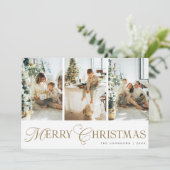 Moderne Trendy-Script-Foto-Collage Weihnachten (Stehend Vorderseite)