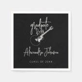 Moderne trendy Script Gitarre Graduation Party Serviette (Vorderseite)