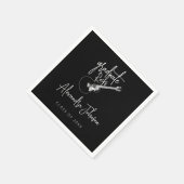 Moderne trendy Script Gitarre Graduation Party Serviette (Ecke)