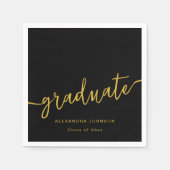 Moderne Trendy Script Graduation Party Serviette (Vorderseite)