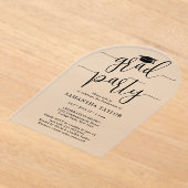 Moderne Trendy Script Graduation Party Translucent Acryleinladungen (Ablage )