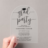 Moderne Trendy Script Graduation Party Translucent Acryleinladungen (Insitu (Handheld))