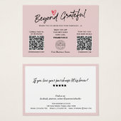Moderne trendy Script QR Code Geschenkgutscheine (Vorne & Hinten)