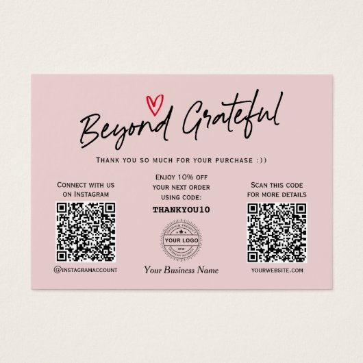 Moderne trendy Script QR Code Geschenkgutscheine (Vorderseite)