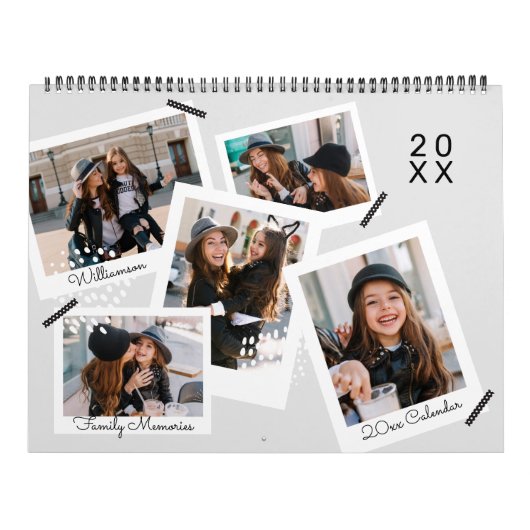 Moderne trendy Snapshot Foto Scrapbooking Collage Kalender (Titelbild)