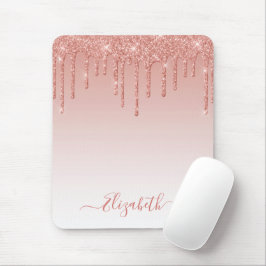 Moderne, trendy Stylish Script Glitzer Rose Gold Mousepad