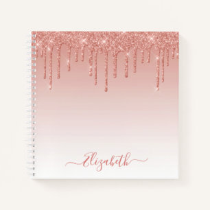 Moderne, trendy Stylish Script Rose Gold Glitzer Notizblock