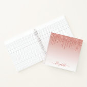 Moderne, trendy Stylish Script Rose Gold Glitzer Notizblock (Innenseite)