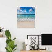 Moderne trendy Summer Bright Blue Calm Ocean Shore Poster (Heimbüro)