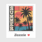 Moderne Trendy Summer Sunset Beach Palm Tree Aufkleber (Blatt)