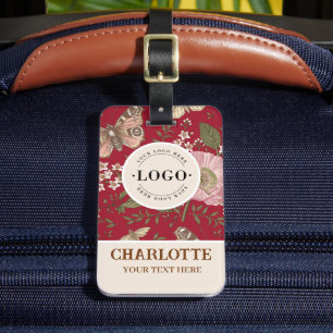 Moderne Trendy-Wildblumen-Botanik-Blumen-Monogramm Gepäckanhänger