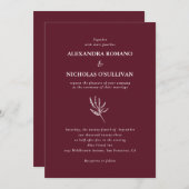 Moderne Trendy Wine Burgundy Palette Wedding Einladung (Vorne/Hinten)