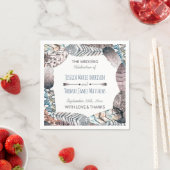 Moderne Tribal Feathers Bohemisch Hochzeit Serviette (Beispiel)