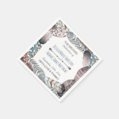 Moderne Tribal Feathers Bohemisch Hochzeit Serviette (Ecke)