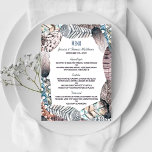 Moderne Tribal Feathers Bohemische Hochzeitmenü Menükarte<br><div class="desc">Moderne Tribal Feathers Bohemische Wedding Menu Cards.</div>