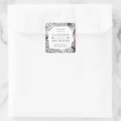 Moderne Tribal Federn Bohemische Gastgeschenk Hoch Quadratischer Aufkleber (Tasche)