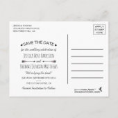 Moderne Tribal Federn Save the Date Bohemisch Ankündigungspostkarte (Rückseite)