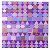 Moderne Tribal Geometric, Amethyst Lila und Taupe Fliese (Vorderseite)