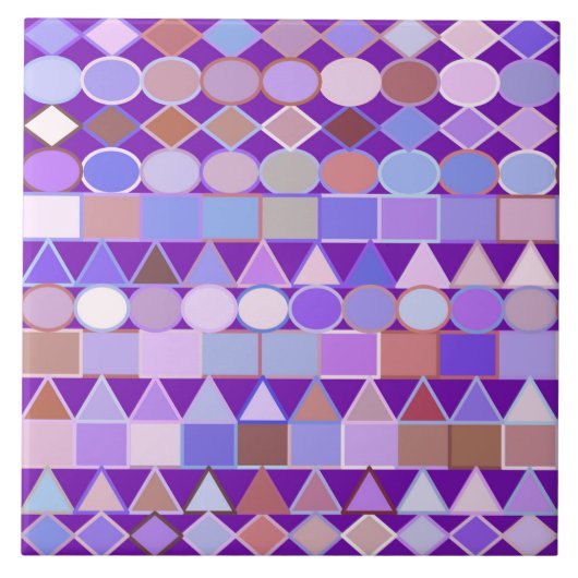 Moderne Tribal Geometric, Amethyst Lila und Taupe Fliese (Vorderseite)