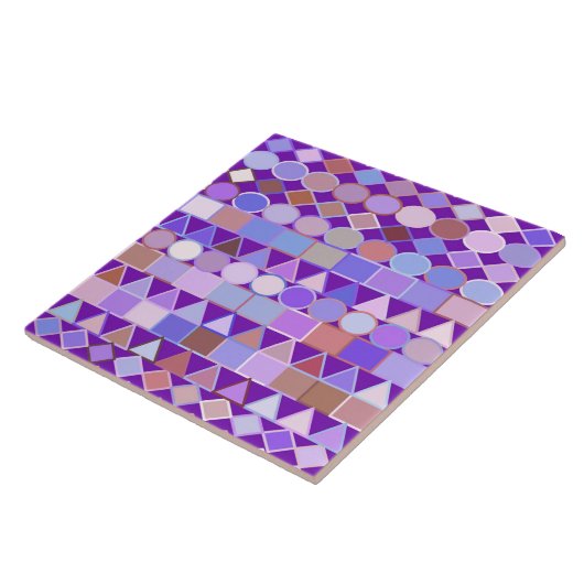 Moderne Tribal Geometric, Amethyst Lila und Taupe Fliese (Seite)