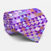 Moderne Tribal Geometric, Amethyst Lila und Taupe Krawatte (Gerollt)