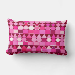 Moderne Tribal Geometric, Burgund und Rosa Lendenkissen