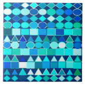 Moderne Tribal Geometric, Denim Blues über die Mar Fliese (Vorderseite)