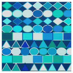 Moderne Tribal Geometric, Denim Blues über die Mar Stoff