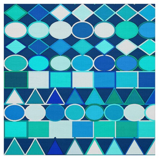 Moderne Tribal Geometric, Denim Blues über die Mar Stoff (Muster)