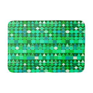 Moderne Tribal Geometric, Emerald Green und Aqua Badematte