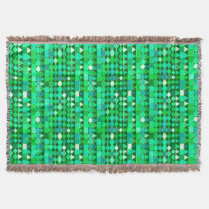 Moderne Tribal Geometric, Emerald Green und Aqua Decke