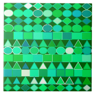 Moderne Tribal Geometric, Emerald Green und Aqua Fliese