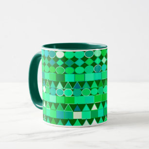 Moderne Tribal Geometric, Emerald Green und Aqua Tasse