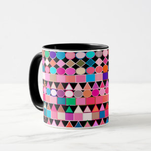 Moderne Tribal Geometric, Jewel Colors on Black Tasse