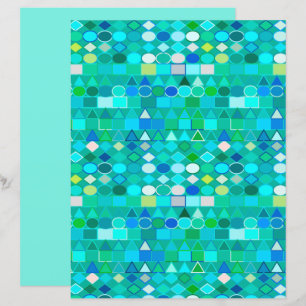 Moderne Tribal Geometric, Sea Glass Aqua und Blue