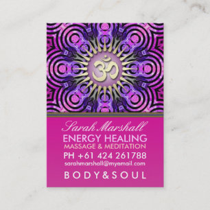 Moderne Tribal OM Energy Pink Big Business Card Visitenkarte