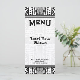 Moderne Tribal Urban Edge Schwarz-weiß Menu Card Menükarte
