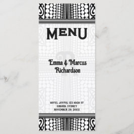 Moderne Tribal Urban Edge Schwarz-weiß Menu Card Menükarte