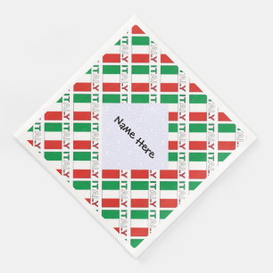 Moderne Tricolore Name hier Italienische Bandiera Serviette