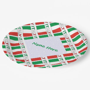 Moderne Tricolore Name hier Italienische Flagge ge Pappteller