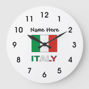 Moderne Tricolore Personalisierte Italienische Ban Große Wanduhr