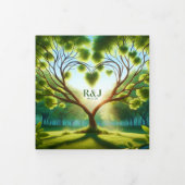 Moderne Trifold Add Foto Wedding Announcement Card Dreifach Gefaltete Ankündigung (Cover)