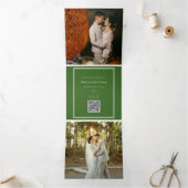 Moderne Trifold Add Foto Wedding Announcement Card Dreifach Gefaltete Ankündigung (Innenseite)