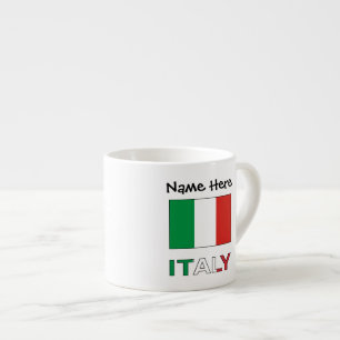 Moderne Trikolore-Name-Hier-Italienische-Flagge  Espressotasse
