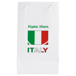 Moderne Trikolore-Name-Hier-Italienische-Flagge Kleine Geschenktüte